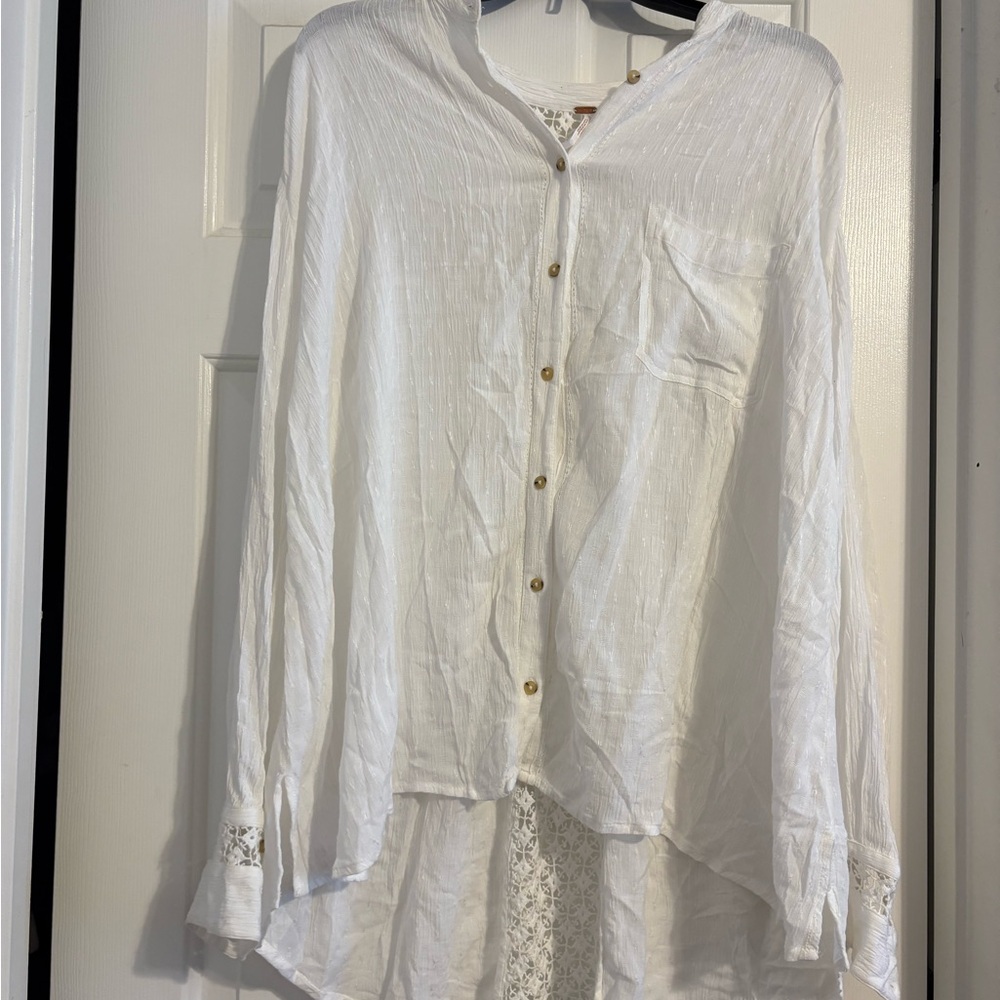 Free People Ivory Lace Blouse